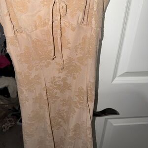 Elegant Beige Floral Dress